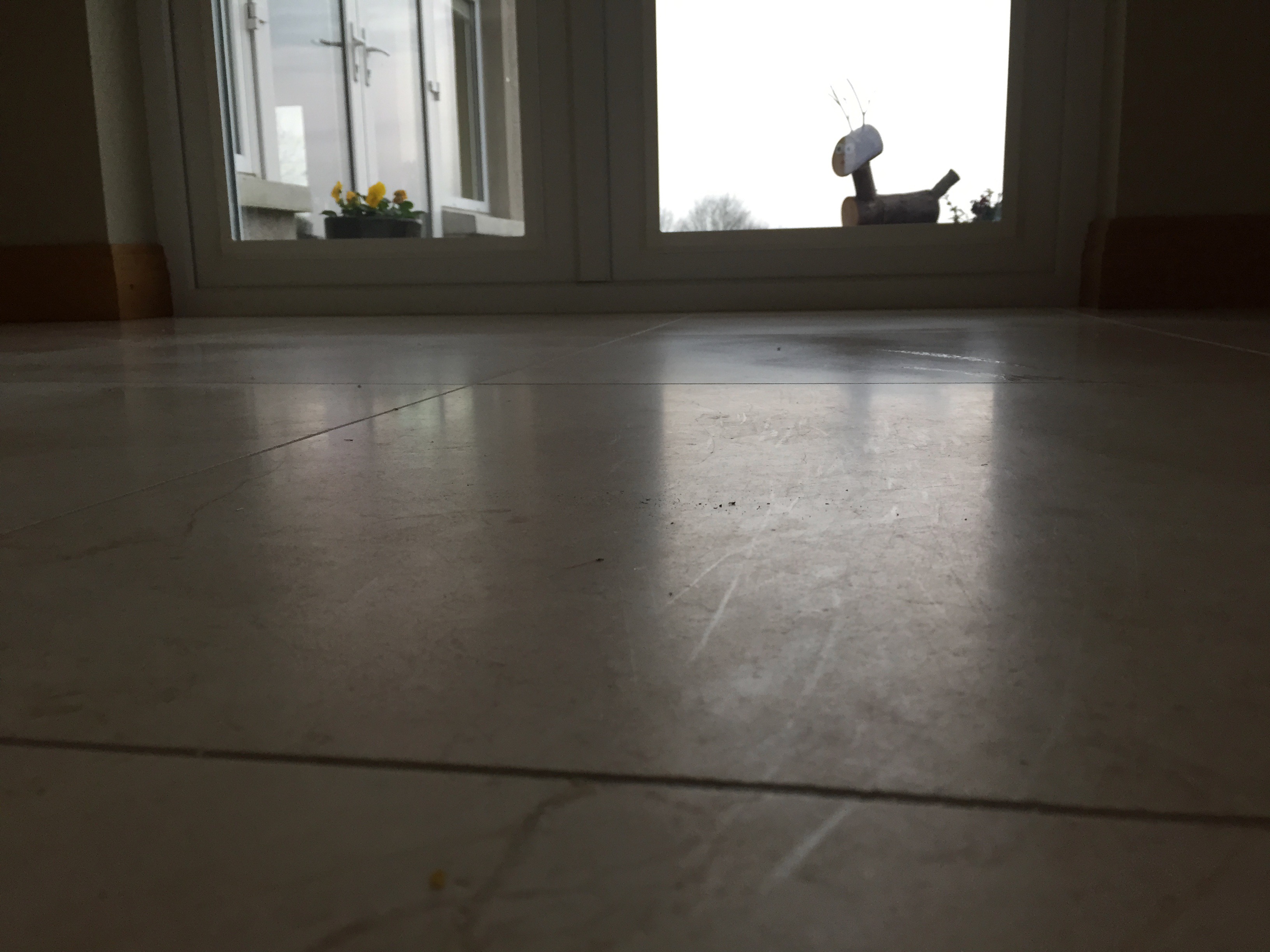 Marble floor before restoration