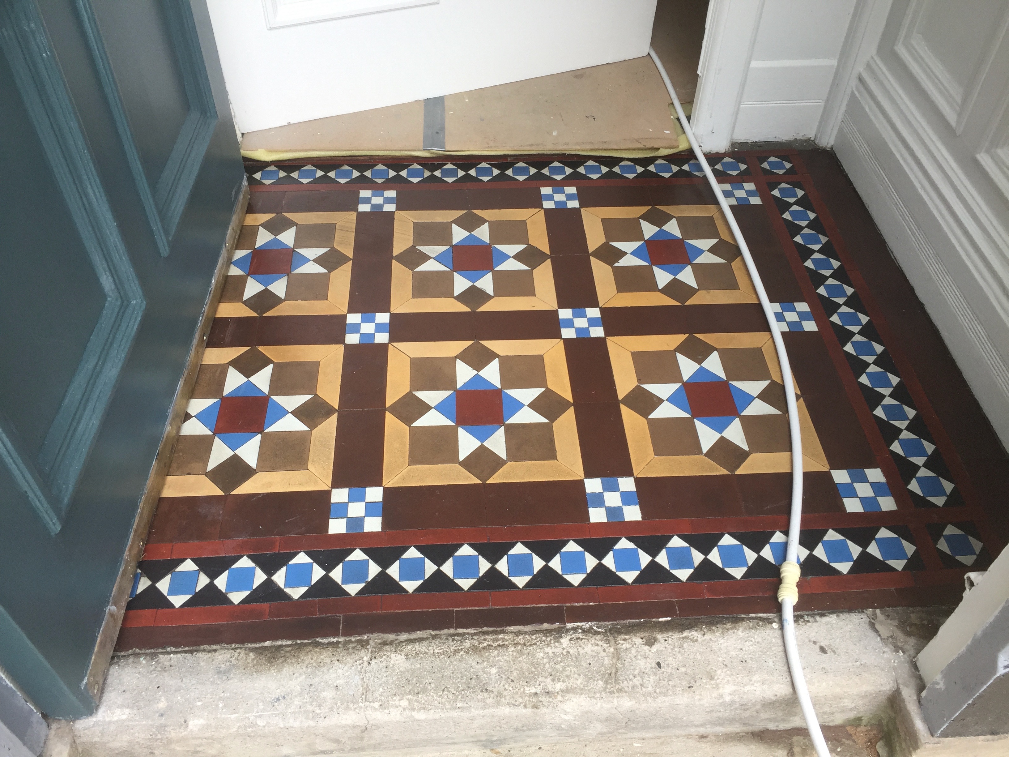 Victorian geometric floor after restoration